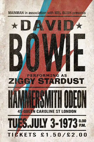 David Bowie as Ziggy Stardust at the Hammersmith Odeon - 3rd July 1973