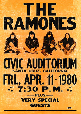 The Ramones at Civic Auditorium, Santa Cruz - 11th April 1980